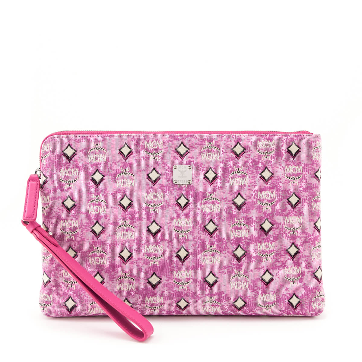 MCM Pink Portuna Medium Wristlet Clutch - Love that Bag etc - Preowned Authentic Designer Handbags & Preloved Fashions