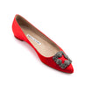 Manolo Blahnik Red Satin Hangisi Flats Size US 8 | EU 38 - Love that Bag etc - Preowned Authentic Designer Handbags & Preloved Fashions