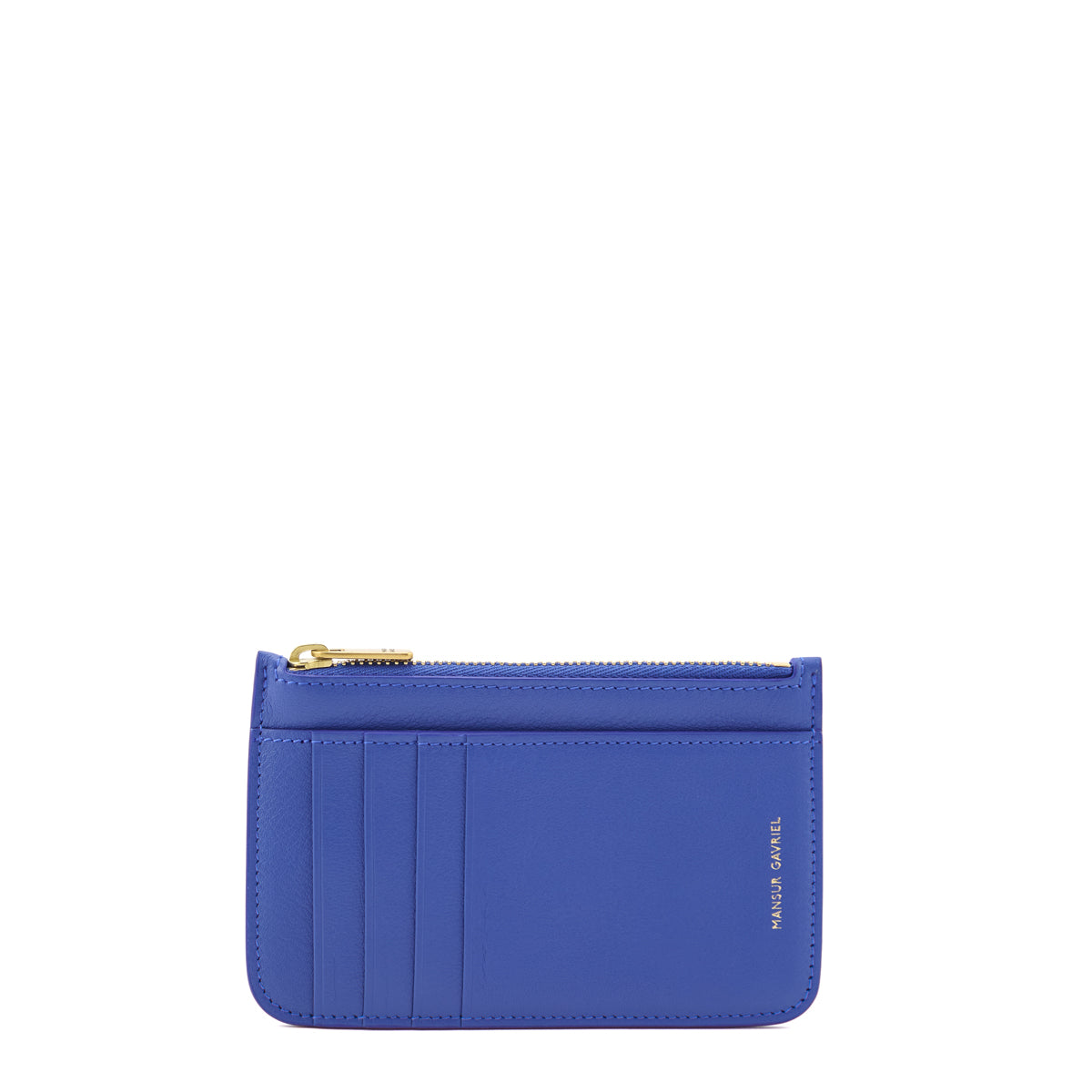 Mansur Gavriel Blue Calfskin Zip Card Holder - Love that Bag etc - Preowned Authentic Designer Handbags & Preloved Fashions