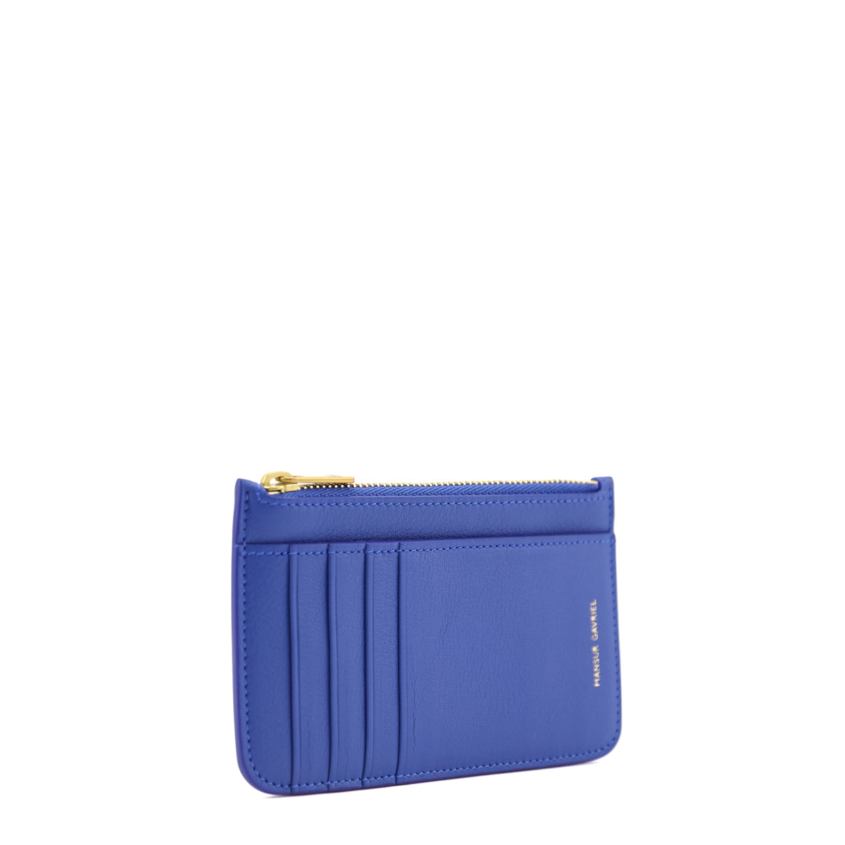 Mansur Gavriel Blue Calfskin Zip Card Holder - Love that Bag etc - Preowned Authentic Designer Handbags & Preloved Fashions