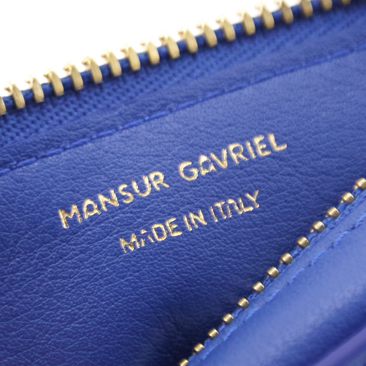 Mansur Gavriel Blue Calfskin Zip Card Holder - Love that Bag etc - Preowned Authentic Designer Handbags & Preloved Fashions