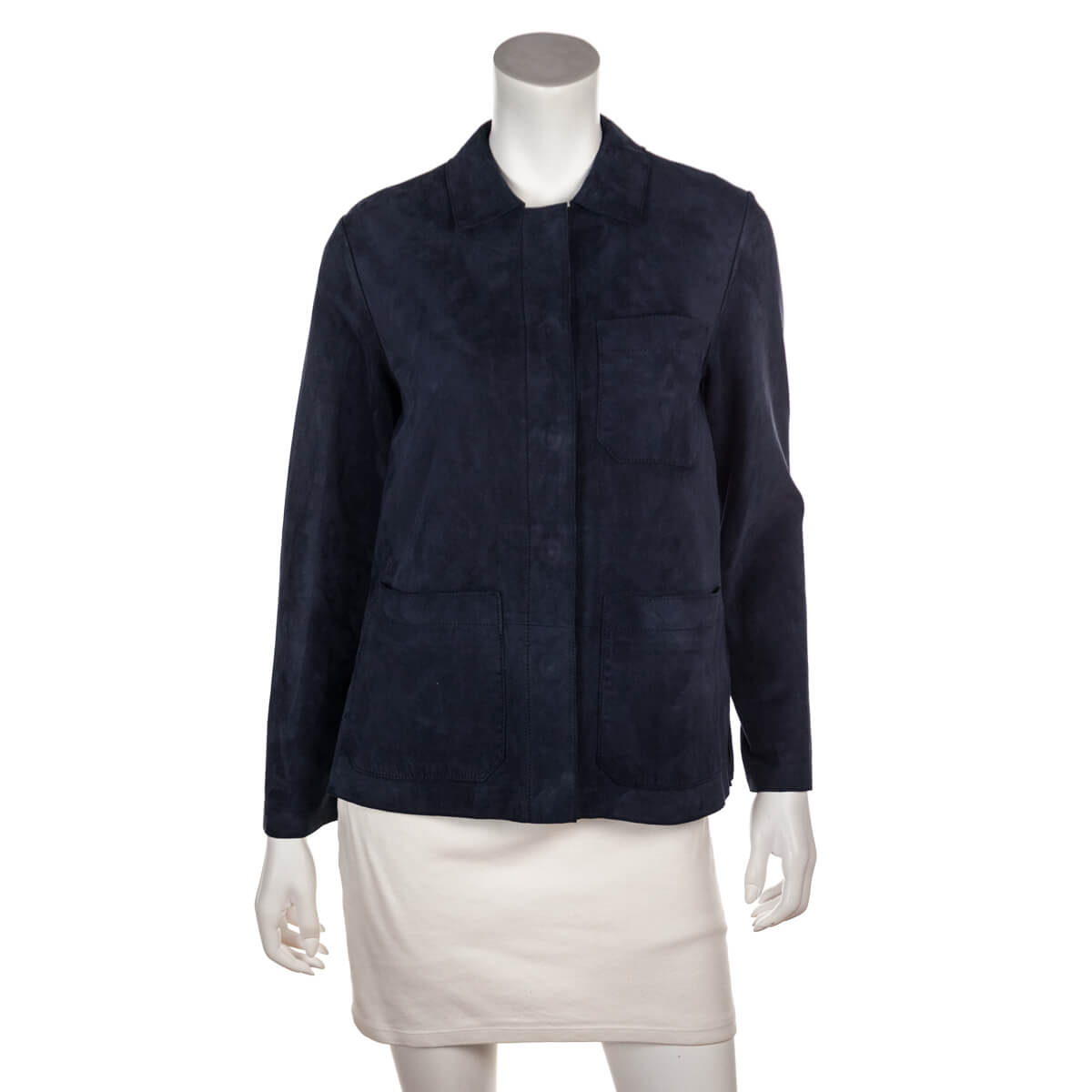 Max Mara Navy Suede Jacket Size US 4 | IT 38 - Love that Bag etc - Preowned Authentic Designer Handbags & Preloved Fashions