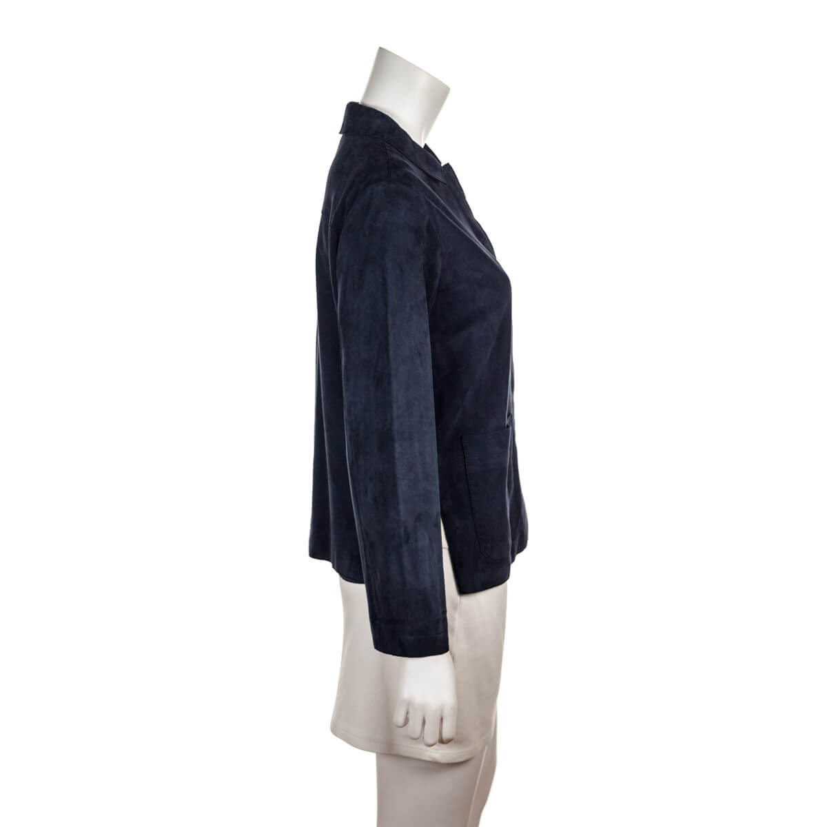 Max Mara Navy Suede Jacket Size US 4 | IT 38 - Love that Bag etc - Preowned Authentic Designer Handbags & Preloved Fashions