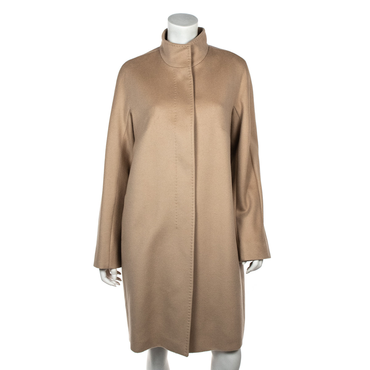 Max Mara Studio Beige Wool Melina Coat Size XL | IT 48 - Love that Bag etc - Preowned Authentic Designer Handbags & Preloved Fashions