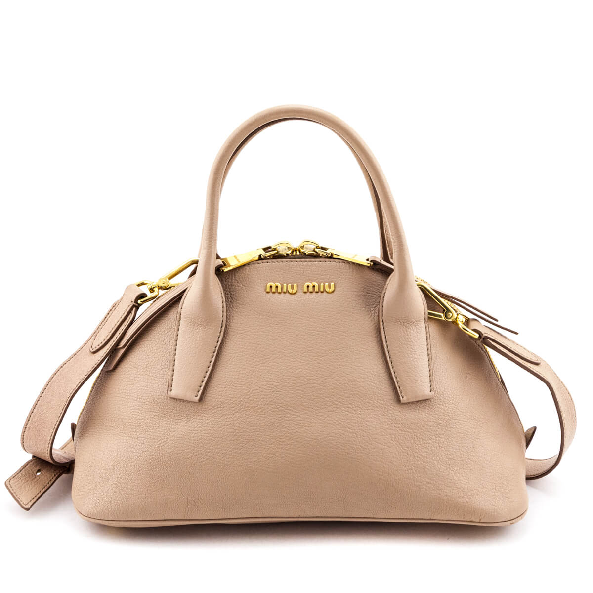 Miu Miu Cipria Madras Leather Bauletto Satchel - Love that Bag etc - Preowned Authentic Designer Handbags & Preloved Fashions