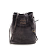 Miu Miu Coffee Distressed Nappa Pouch - Love that Bag etc - Preowned Authentic Designer Handbags & Preloved Fashions