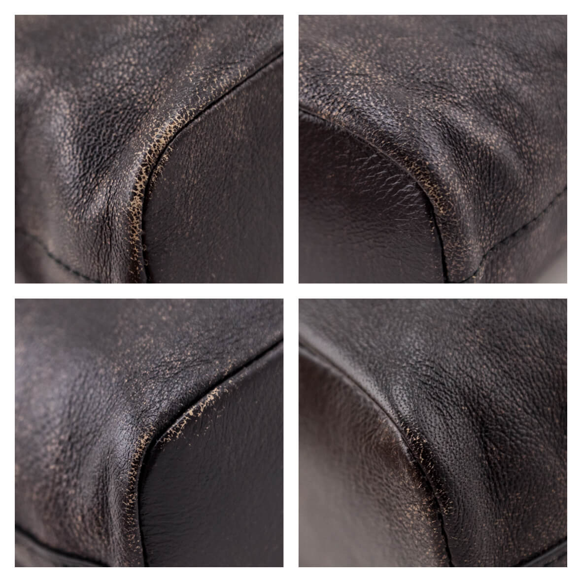 Miu Miu Coffee Distressed Nappa Pouch - Love that Bag etc - Preowned Authentic Designer Handbags & Preloved Fashions