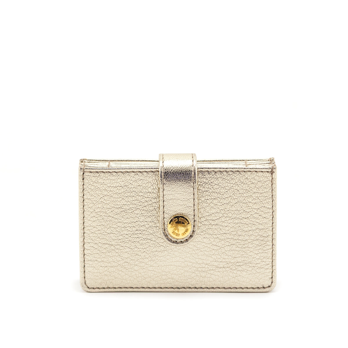 Miu Miu Gold Madras Accordion Card Holder Wallet - Love that Bag etc - Preowned Authentic Designer Handbags & Preloved Fashions