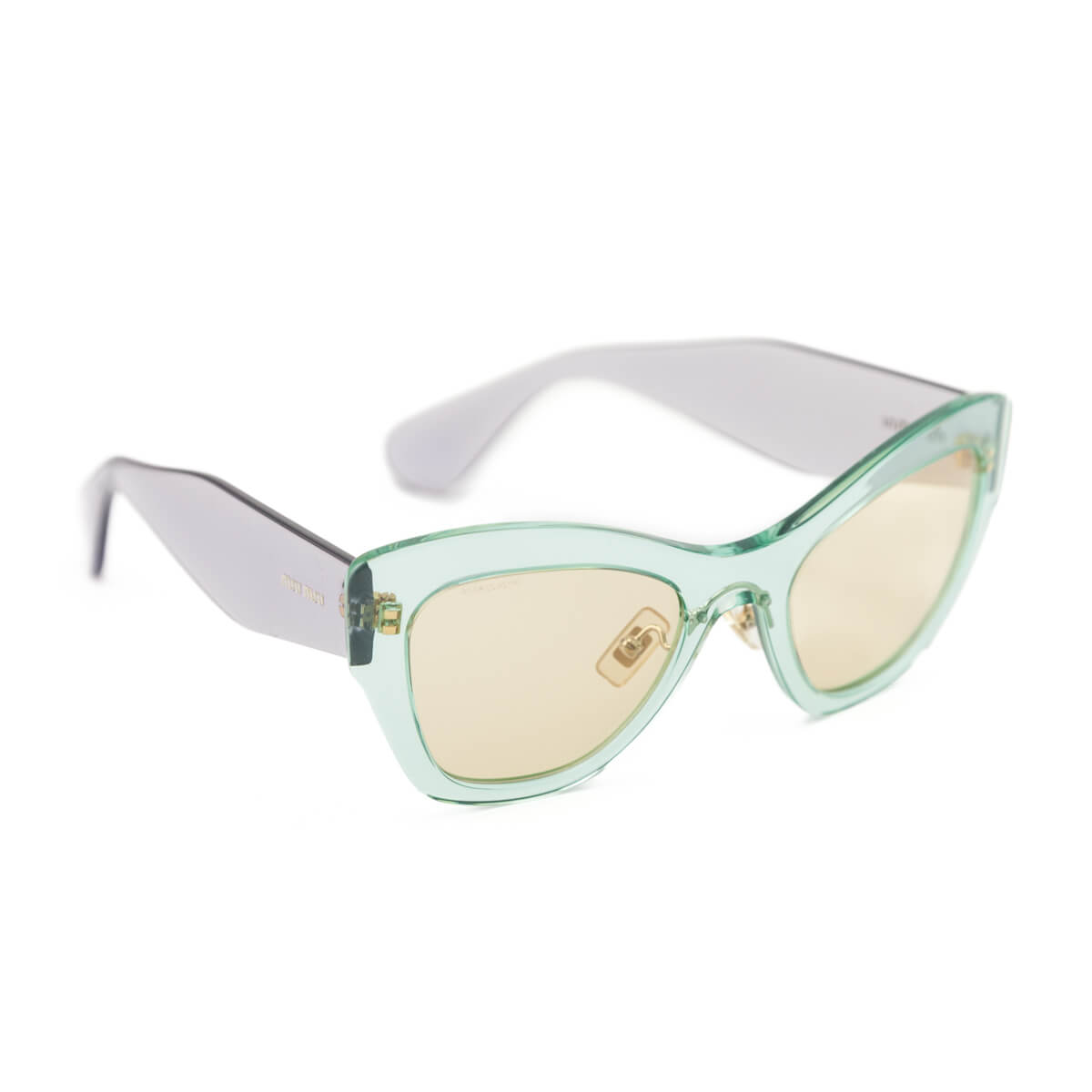 Miu Miu Green & Purple Lucite Cat-Eye Sunglasses - Love that Bag etc - Preowned Authentic Designer Handbags & Preloved Fashions