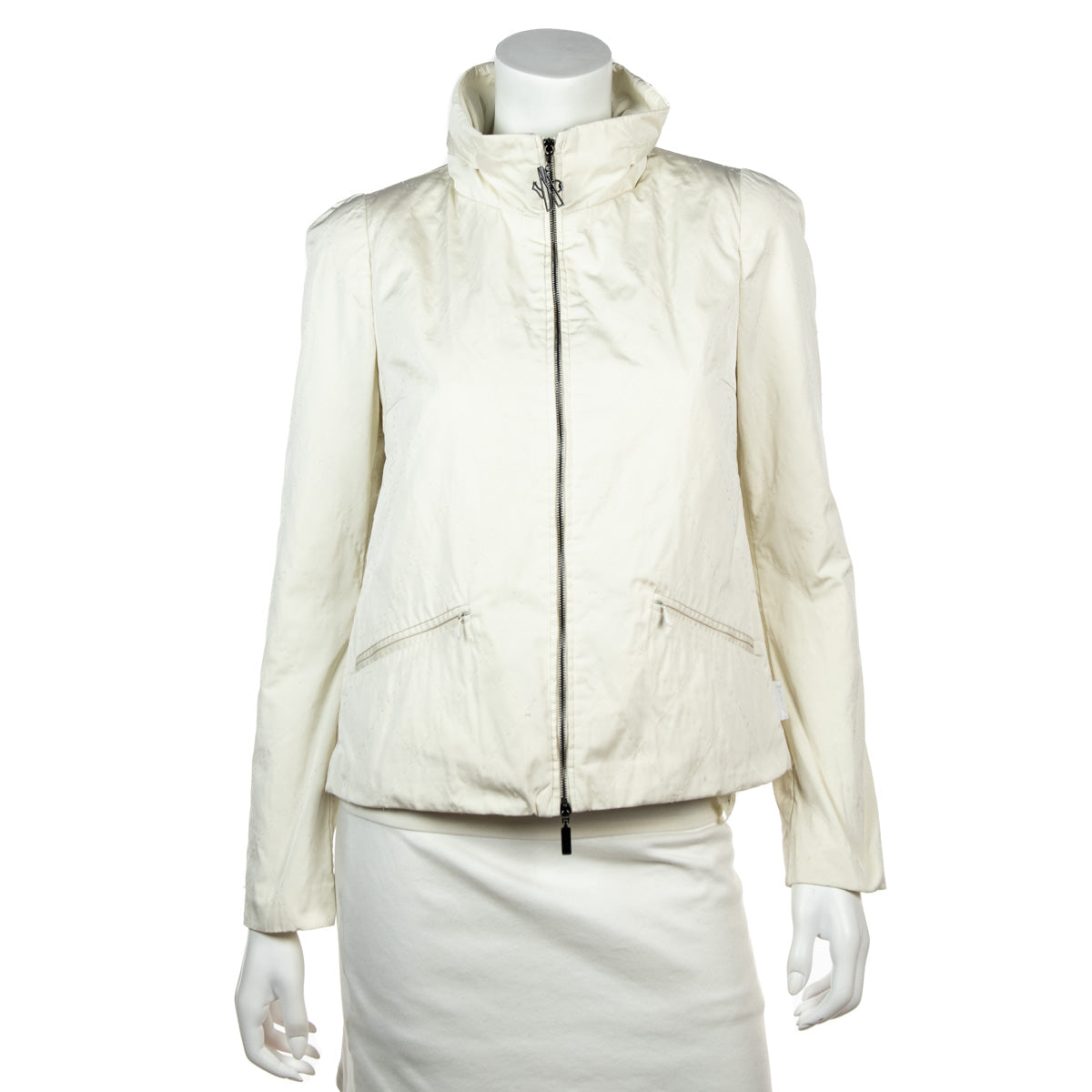 Moncler White Rain Jacket with Scarf Size M | 2 - Love that Bag etc - Preowned Authentic Designer Handbags & Preloved Fashions