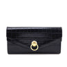 Mulberry Black Croc Embossed Glazed Leather Harlow Wallet - Love that Bag etc - Preowned Authentic Designer Handbags & Preloved Fashions