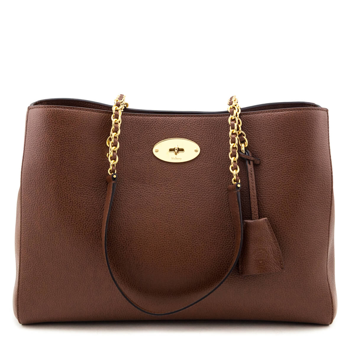 Mulberry Oak Two-Tone Small Classic Grain Lily Chain Tote - Love that Bag etc - Preowned Authentic Designer Handbags & Preloved Fashions
