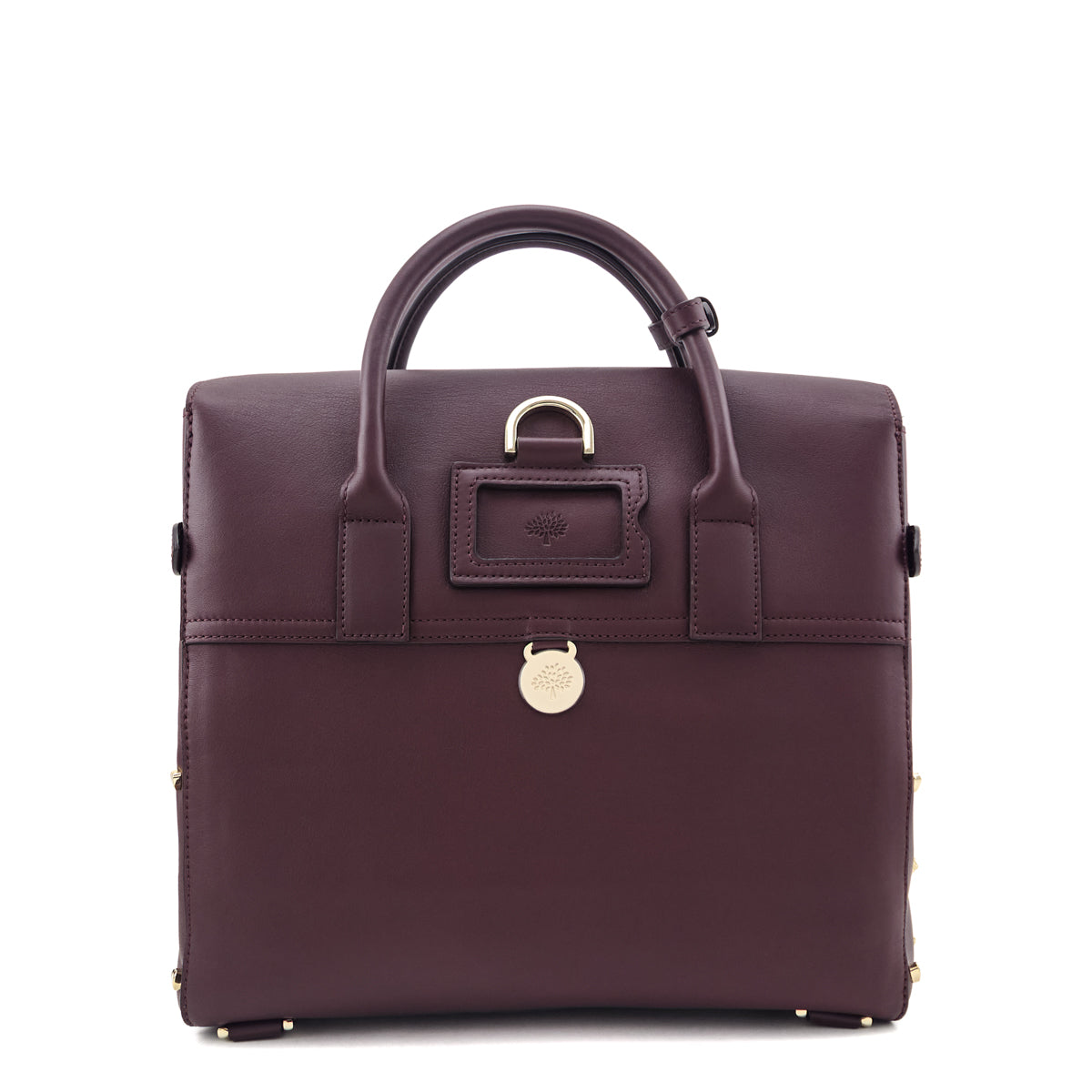 Mulberry Oxblood Calfskin Studded Medium Cara Delevingne Convertible Satchel - Love that Bag etc - Preowned Authentic Designer Handbags & Preloved Fashions