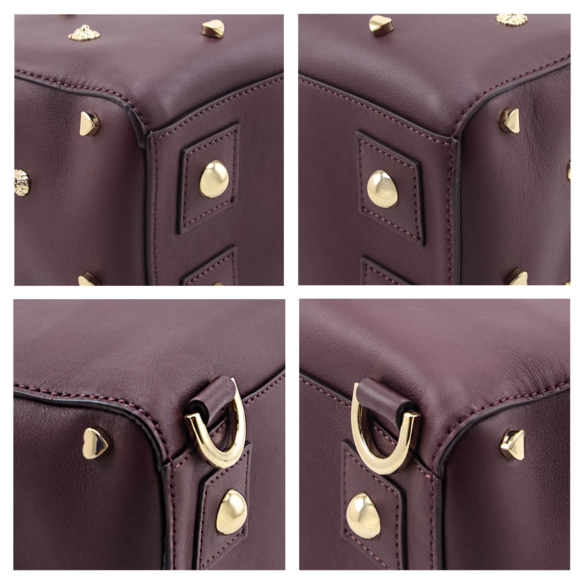 Mulberry Oxblood Calfskin Studded Medium Cara Delevingne Convertible Satchel - Love that Bag etc - Preowned Authentic Designer Handbags & Preloved Fashions