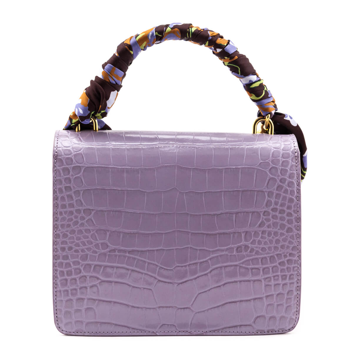 KELLY BAG Violet Lilac Crocodile Print Calfskin