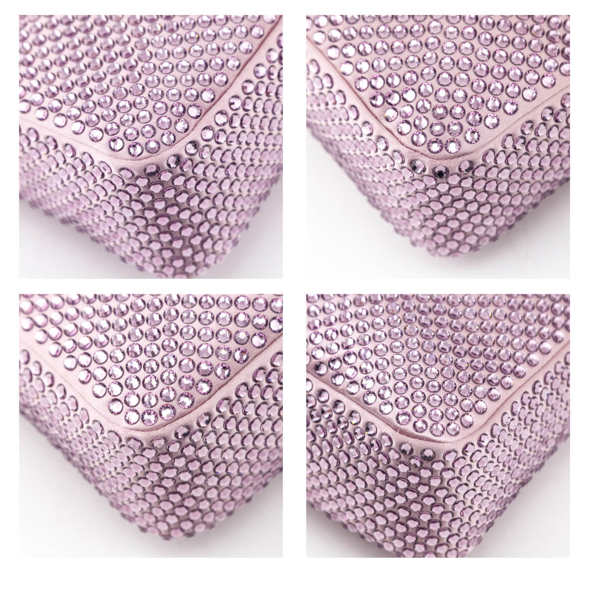 Prada Alabaster Pink Satin Crystal Mini Re-Edition 2000 - Love that Bag etc - Preowned Authentic Designer Handbags & Preloved Fashions