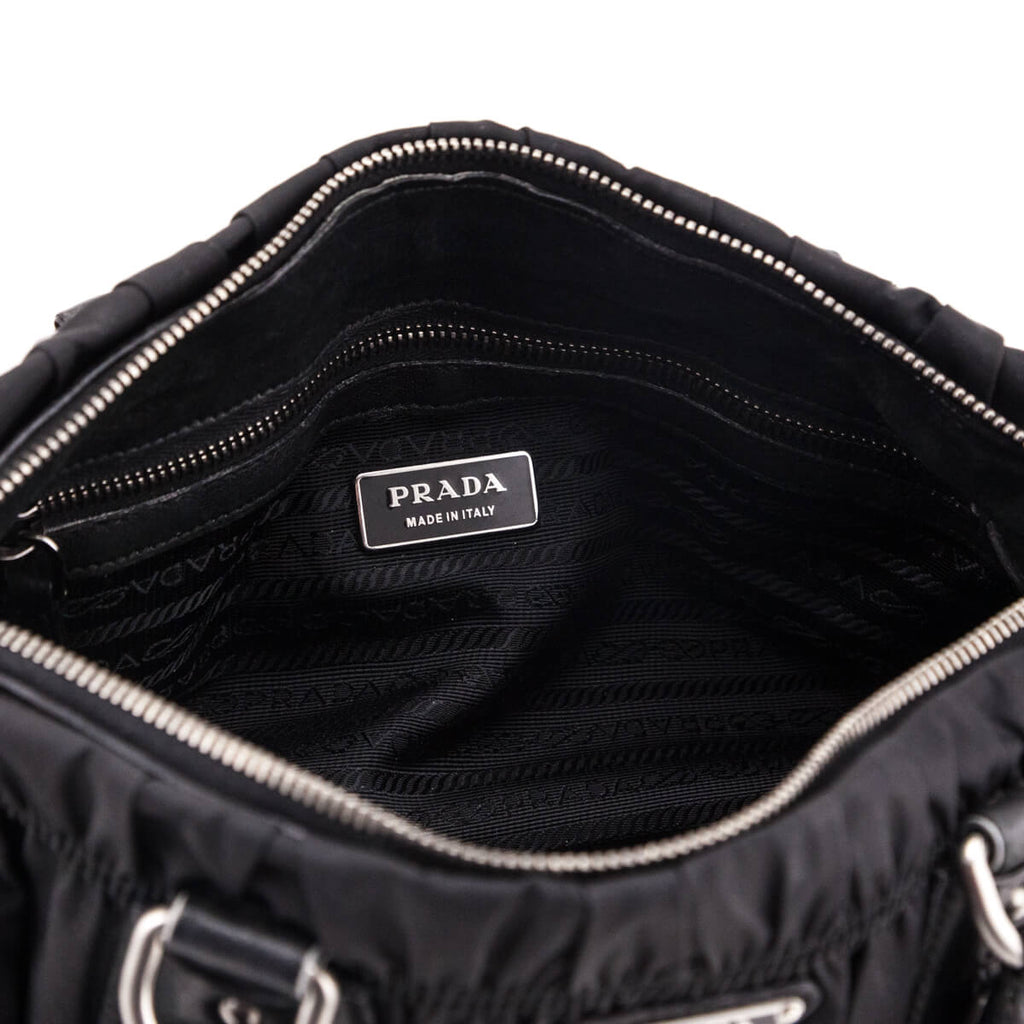 PRADA Shoulder Bag Nylon Leather Black 1BD334 Purse Pouch 90187279