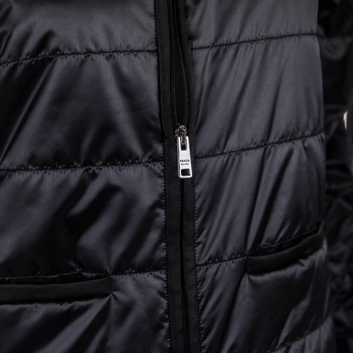 Prada Black Quilted Blouson Jacket Size M | IT 44