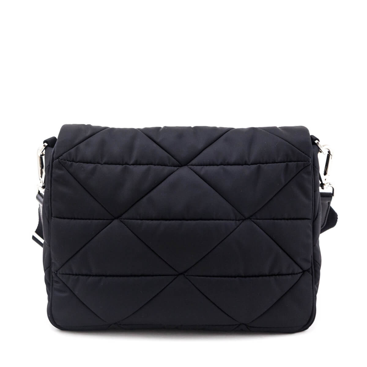 Prada Black Re-Nylon Quilted Padded Flap Shoulder Bag - Love that Bag etc - Preowned Authentic Designer Handbags & Preloved Fashions