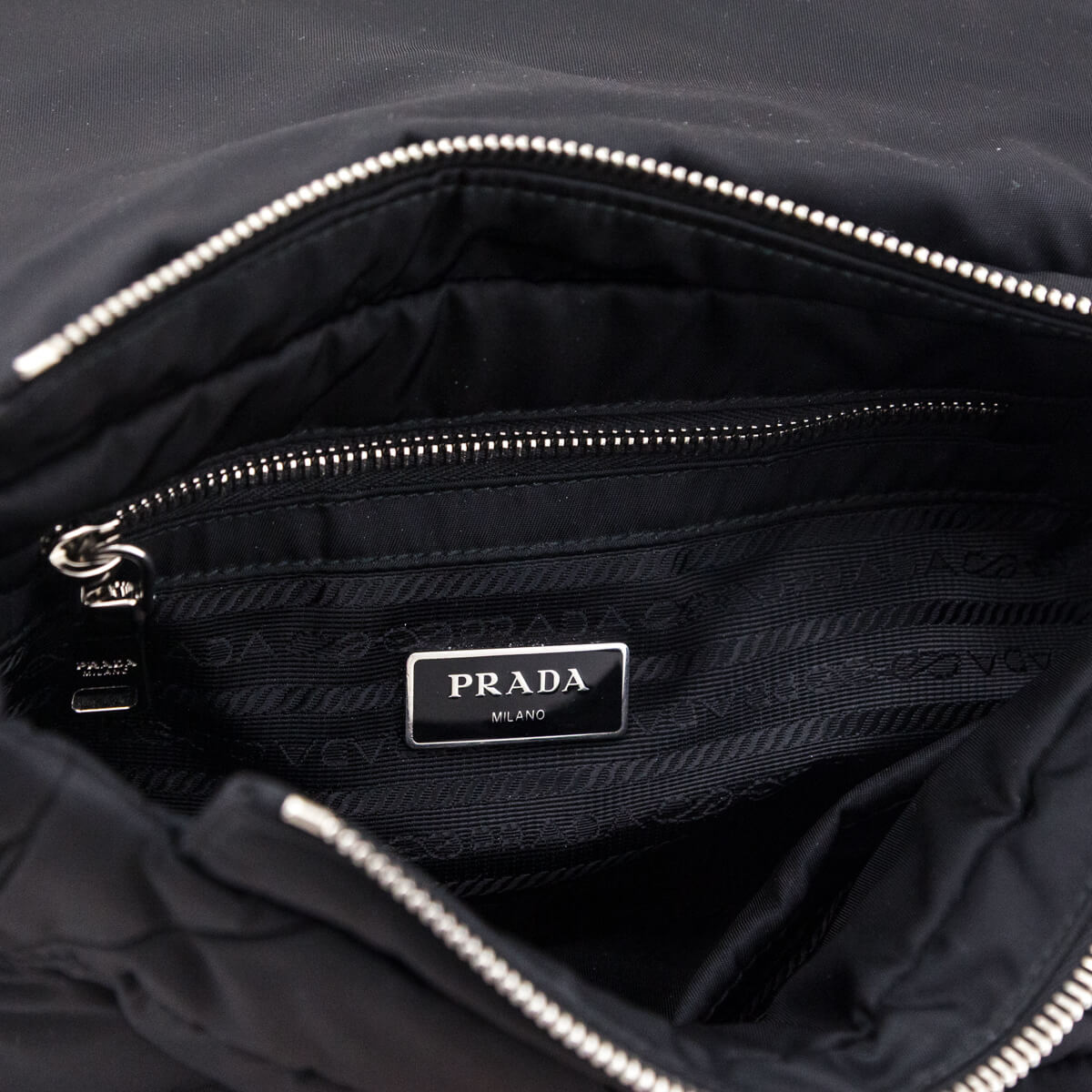 Prada Black Re-Nylon Quilted Padded Flap Shoulder Bag - Love that Bag etc - Preowned Authentic Designer Handbags & Preloved Fashions