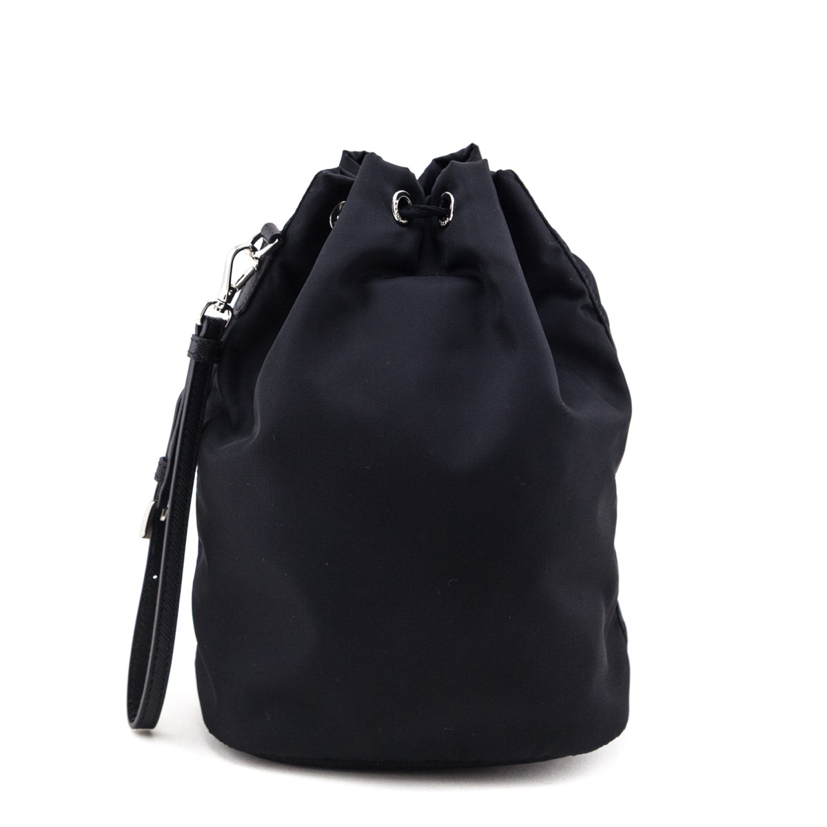 Prada Black Re-Nylon Vela Drawstring Wristlet Pouch - Love that Bag etc - Preowned Authentic Designer Handbags & Preloved Fashions