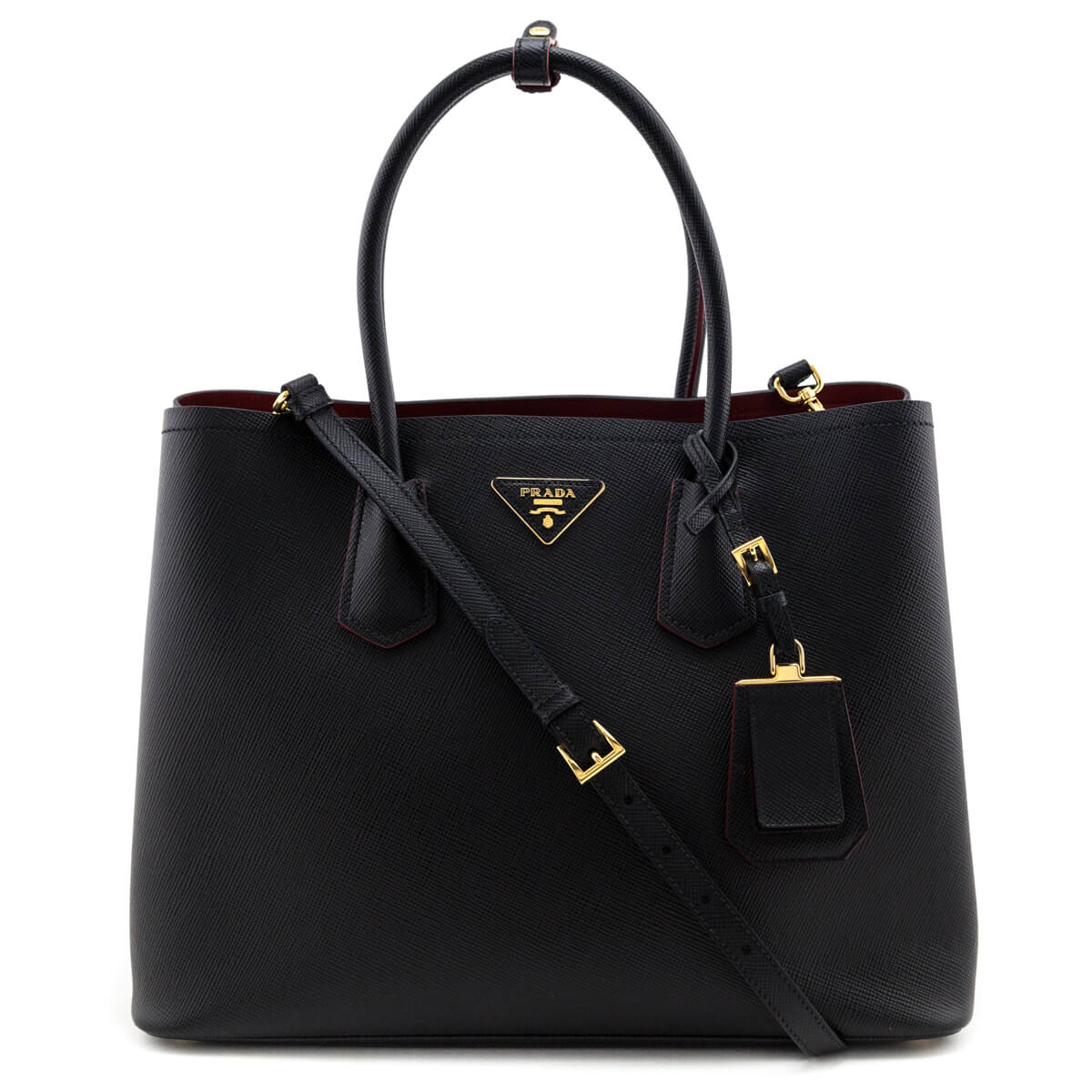 Prada Black Saffiano Large Double Tote - Love that Bag etc - Preowned Authentic Designer Handbags & Preloved Fashions