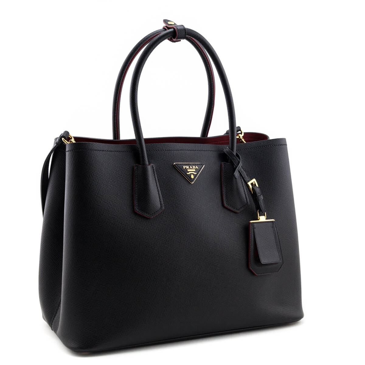 Prada Black Saffiano Large Double Tote - Love that Bag etc - Preowned Authentic Designer Handbags & Preloved Fashions