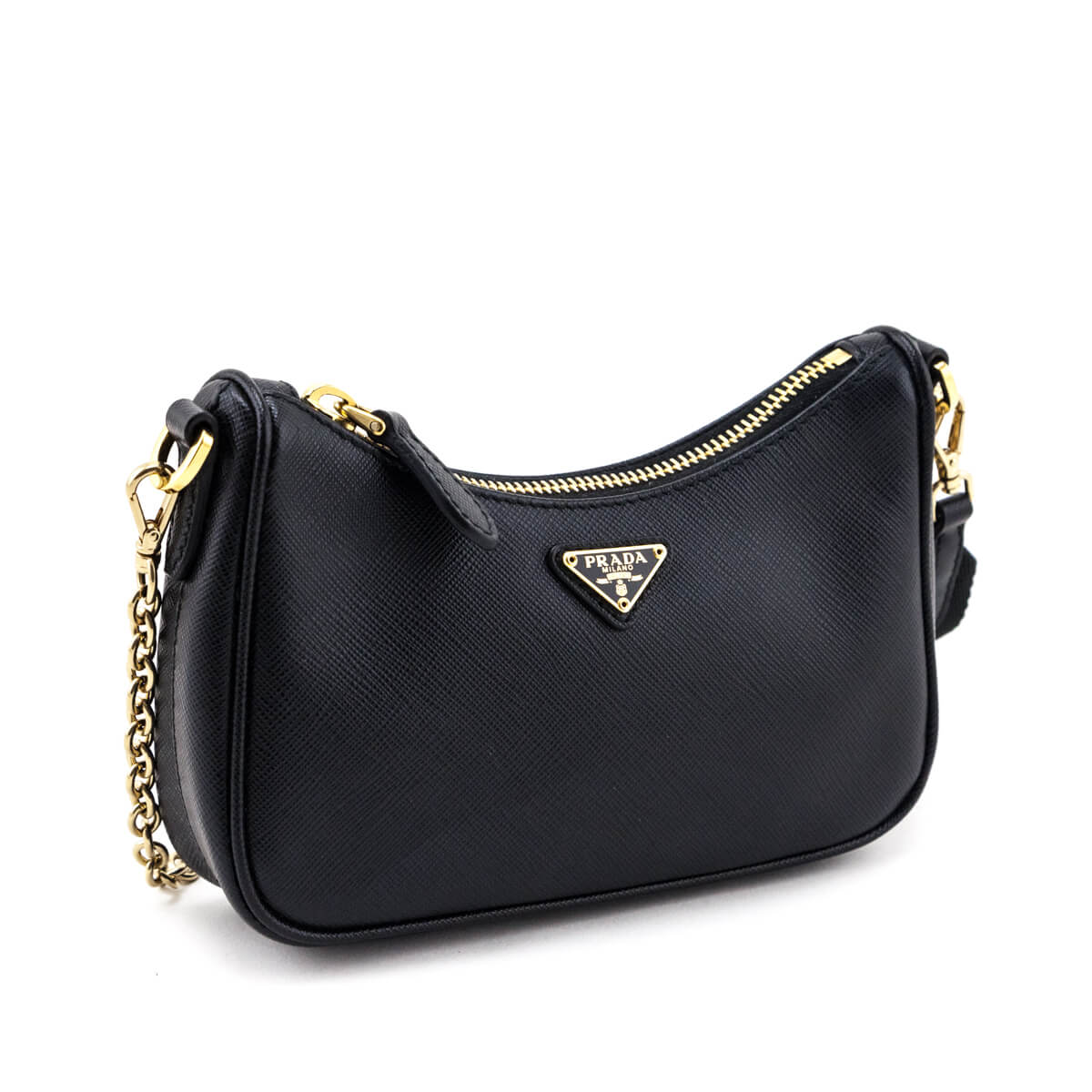 Prada Black Saffiano Lux Mini Shoulder Bag - Love that Bag etc - Preowned Authentic Designer Handbags & Preloved Fashions