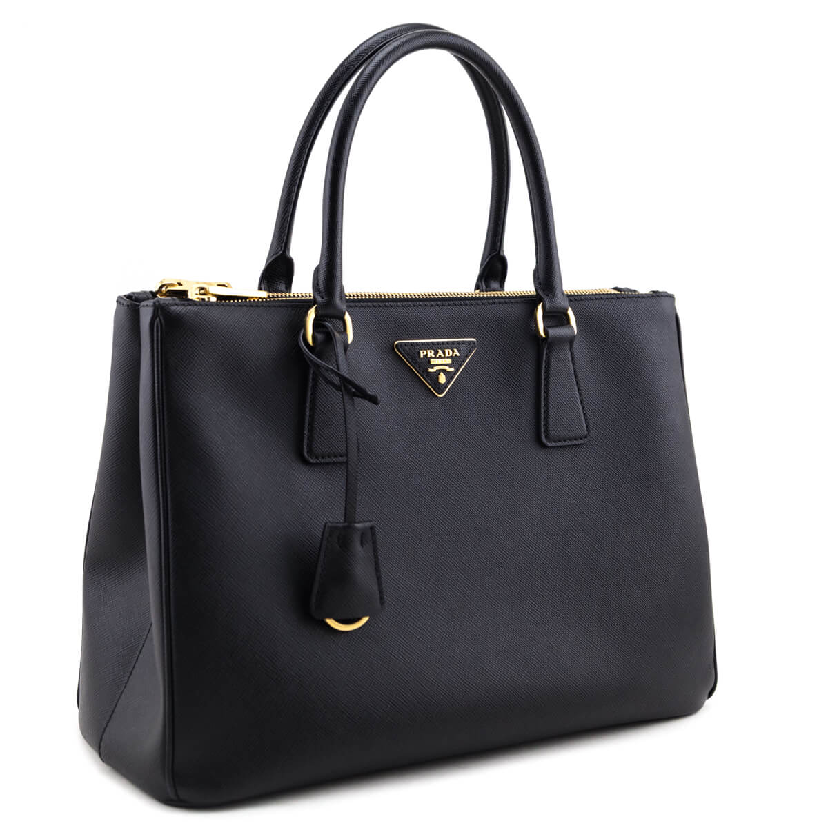 Prada Black Saffiano Medium Galleria Double Zip Tote - Love that Bag etc - Preowned Authentic Designer Handbags & Preloved Fashions