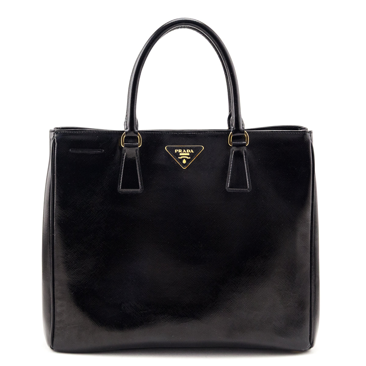 Prada Black Saffiano Vernice Large Galleria Double Zip Tote - Love that Bag etc - Preowned Authentic Designer Handbags & Preloved Fashions