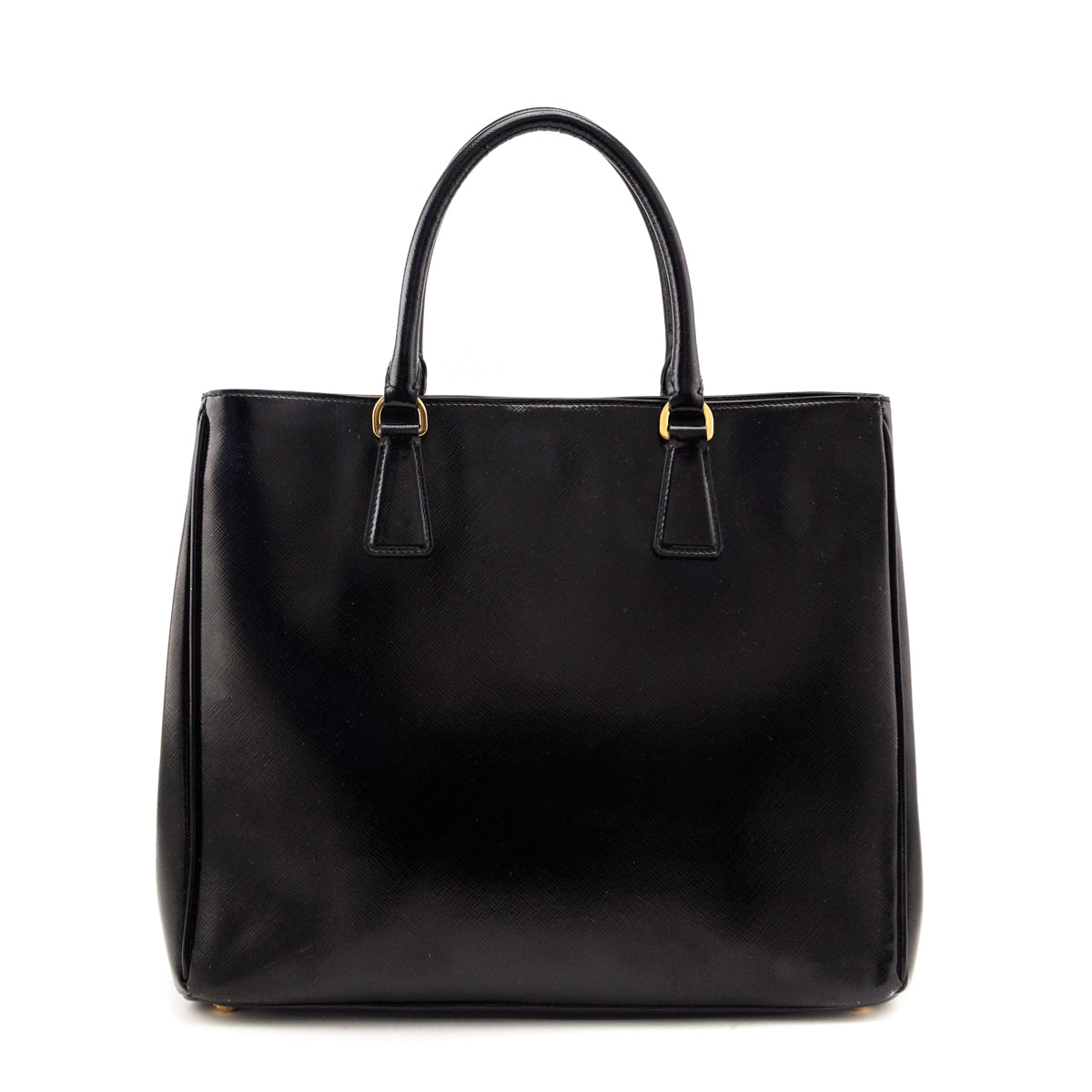 Prada Black Saffiano Vernice Large Galleria Double Zip Tote - Love that Bag etc - Preowned Authentic Designer Handbags & Preloved Fashions