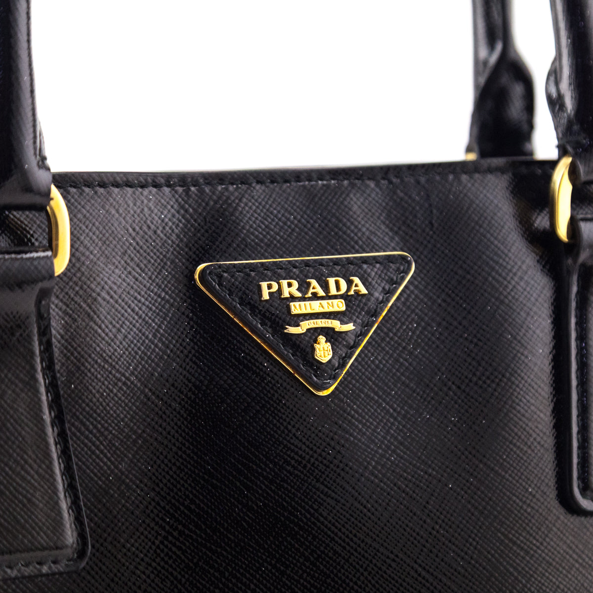 Prada Black Saffiano Vernice Large Galleria Double Zip Tote - Love that Bag etc - Preowned Authentic Designer Handbags & Preloved Fashions