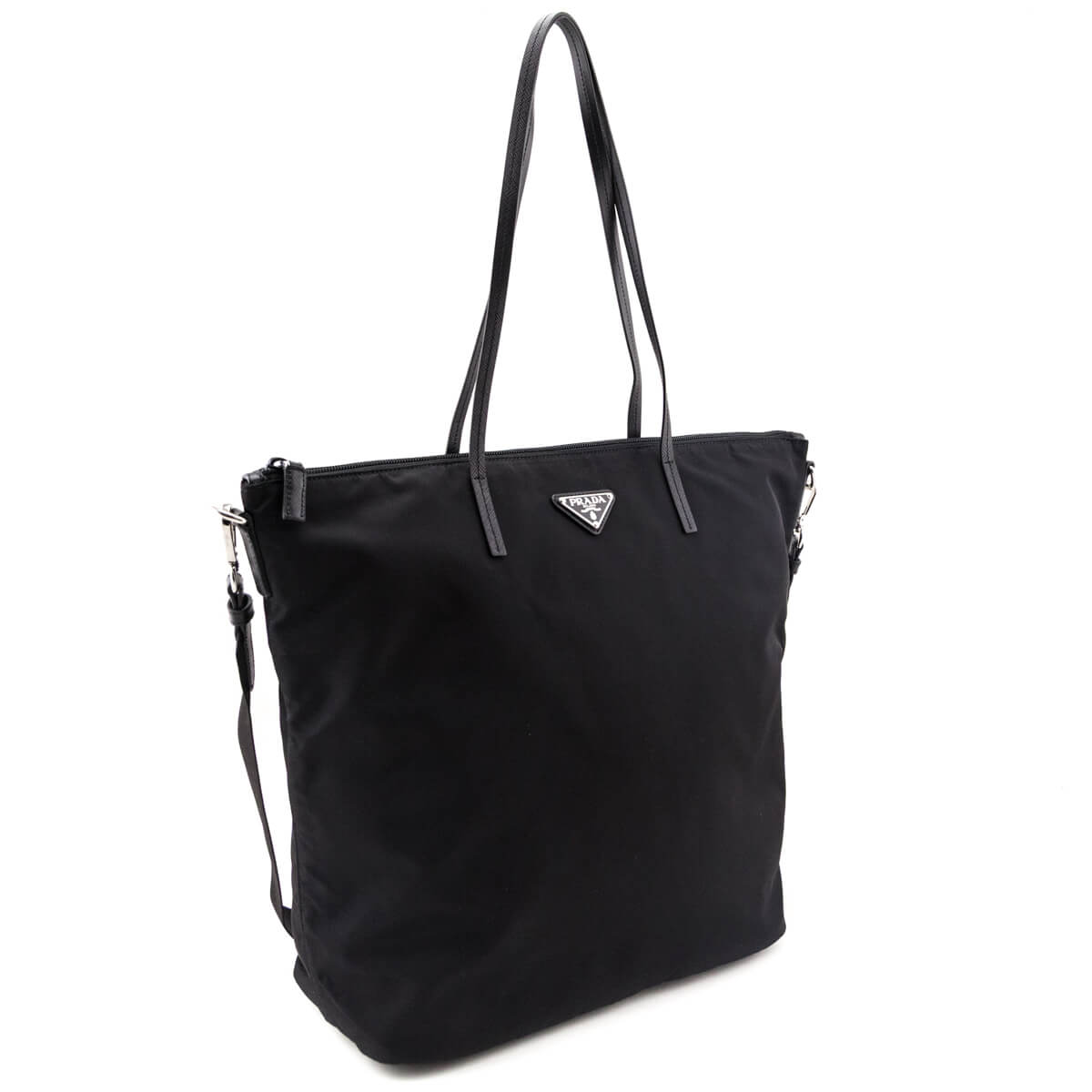 Prada Black Tessuto Convertible Shopping Zip Tote