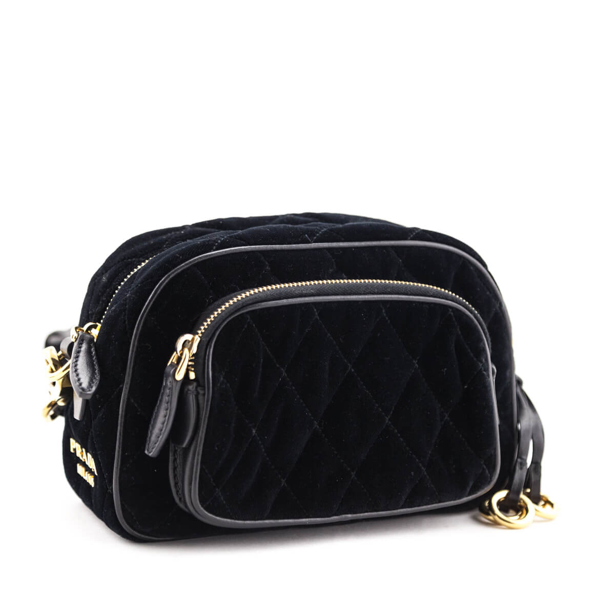 Prada Black Velvet Quilted Crossbody Belt Bag - Love that Bag etc - Preowned Authentic Designer Handbags & Preloved Fashions