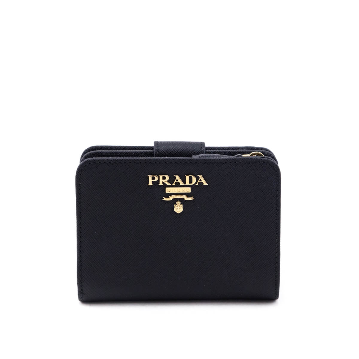 Prada Black & Ibisco Saffiano Small Bi-fold Wallet - Love that Bag etc - Preowned Authentic Designer Handbags & Preloved Fashions