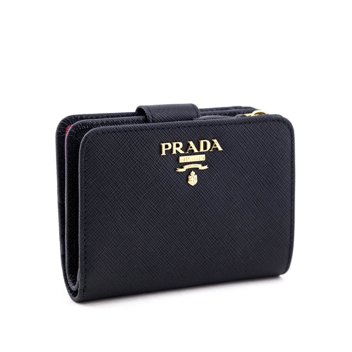 Prada Black & Ibisco Saffiano Small Bi-fold Wallet - Love that Bag etc - Preowned Authentic Designer Handbags & Preloved Fashions