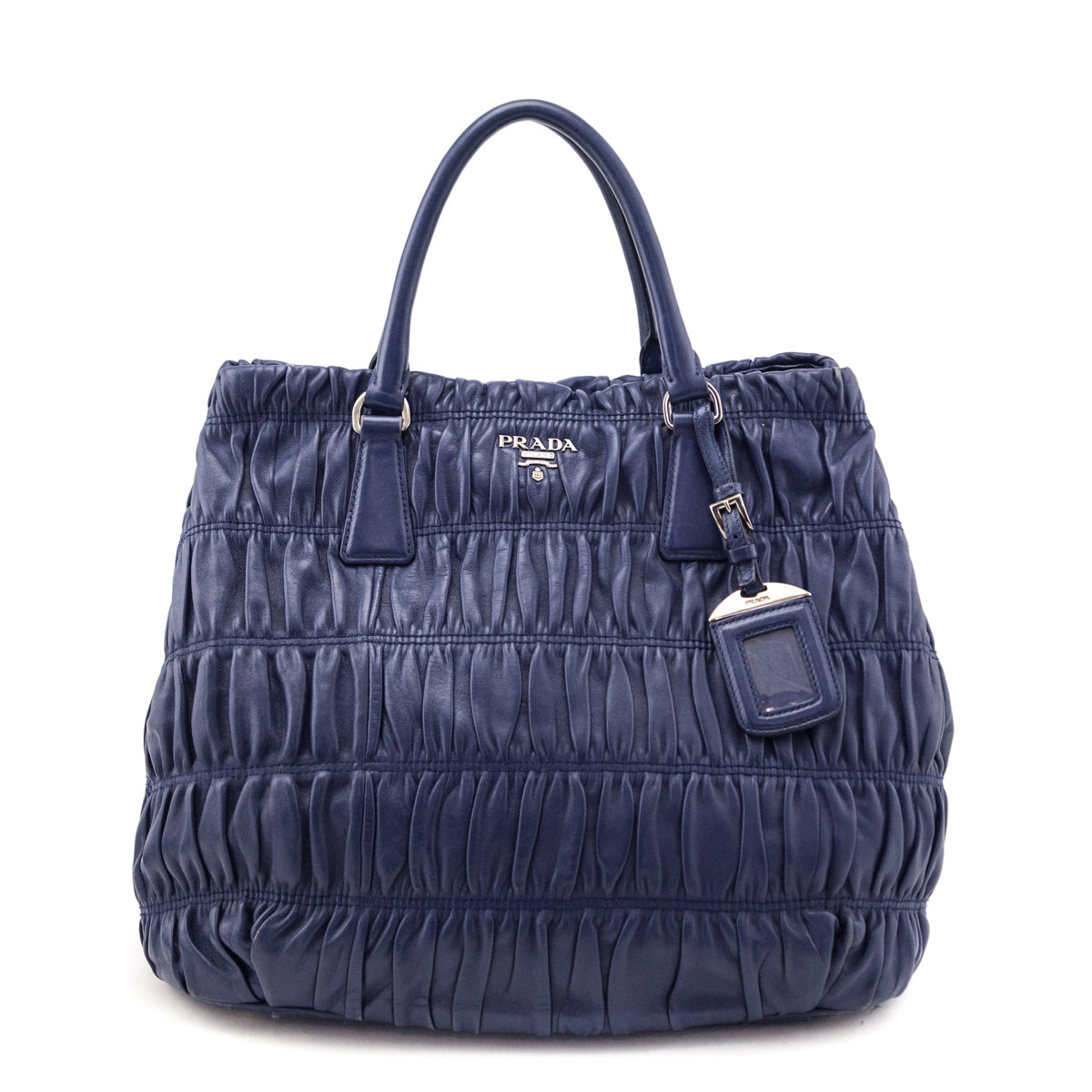 Prada Bluette Nappa Gaufre Large Convertible Tote - Love that Bag etc - Preowned Authentic Designer Handbags & Preloved Fashions