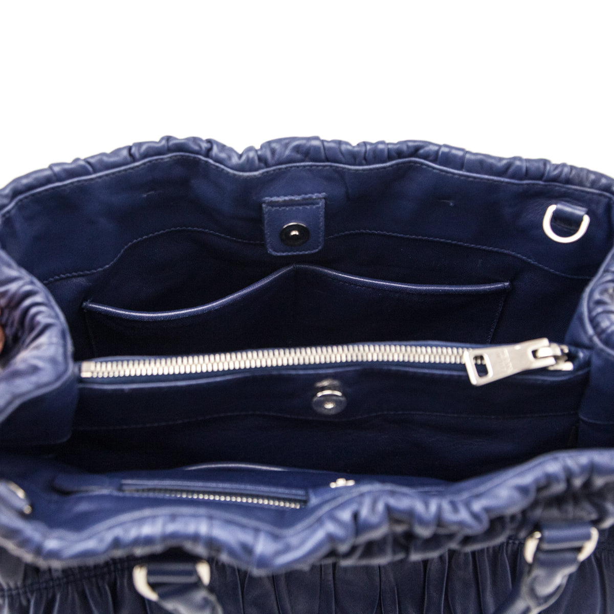 Prada Bluette Nappa Gaufre Large Convertible Tote - Love that Bag etc - Preowned Authentic Designer Handbags & Preloved Fashions