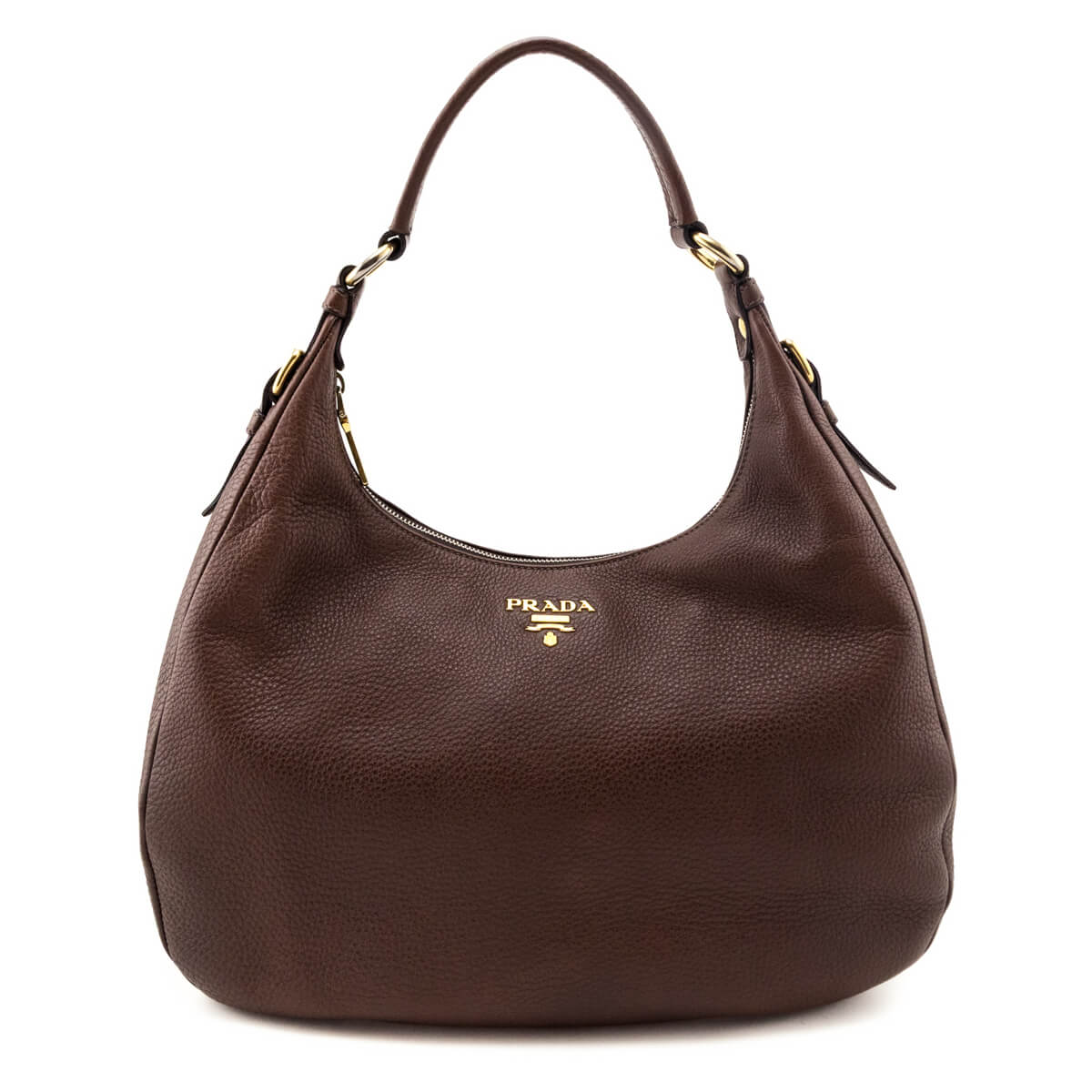 Prada Brown Vitello Daino Hobo - Love that Bag etc - Preowned Authentic Designer Handbags & Preloved Fashions