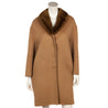 Prada Camel Wool Coat With Mink Collar Size US 8 | IT 44 - Love that Bag etc - Preowned Authentic Designer Handbags & Preloved Fashions