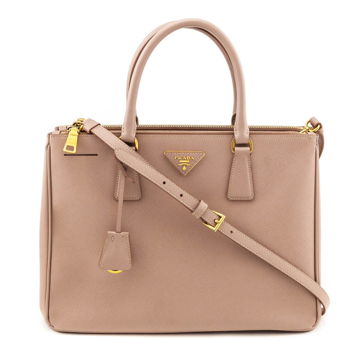 Prada Cammeo Saffiano Lux Medium Galleria Double Zip Tote - Love that Bag etc - Preowned Authentic Designer Handbags & Preloved Fashions