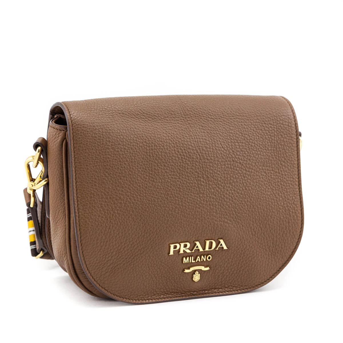 Prada Caramel Vitello Daino Saddle Bag Crossbody - Love that Bag etc - Preowned Authentic Designer Handbags & Preloved Fashions