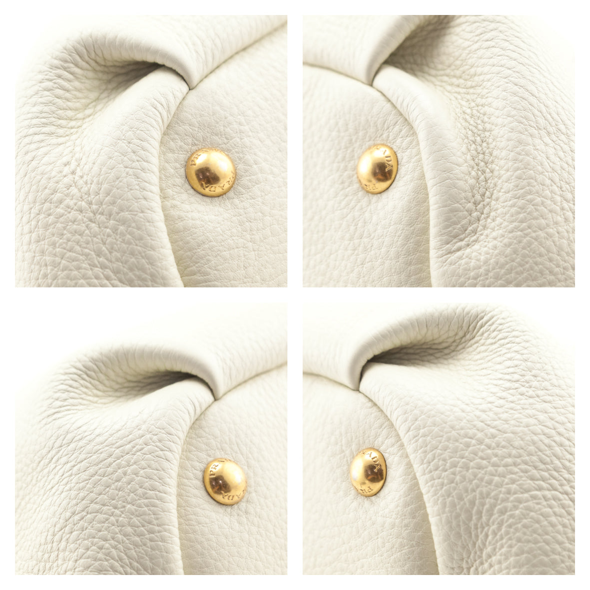 Prada Ivory Vitello Daino 2 Way Shoulder Bag - Love that Bag etc - Preowned Authentic Designer Handbags & Preloved Fashions