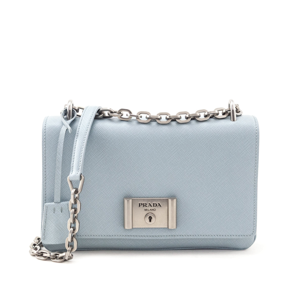 Prada Lago Saffiano Lux Metal Closure Shoulder Bag - Love that Bag etc - Preowned Authentic Designer Handbags & Preloved Fashions