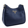 Prada Navy Vitello Daino Soft Hobo Messenger Bag - Love that Bag etc - Preowned Authentic Designer Handbags & Preloved Fashions