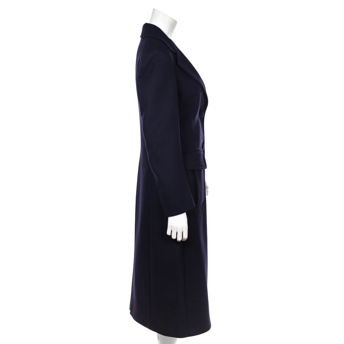 Prada Navy Wool Long Coat Size S | IT 42 - Love that Bag etc - Preowned Authentic Designer Handbags & Preloved Fashions