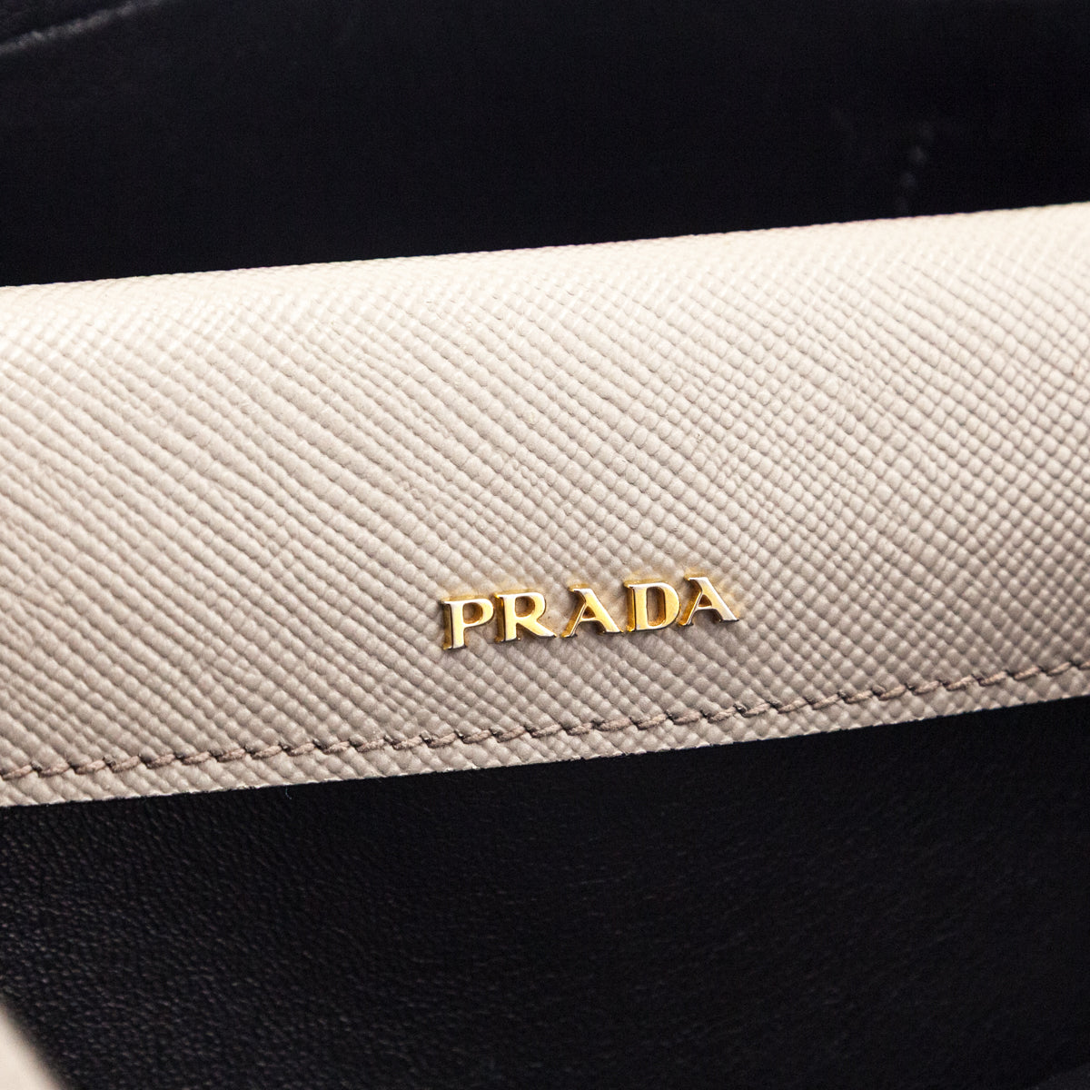 Prada Pomice Nero Saffiano Cuir Medium Double Bag - Love that Bag etc - Preowned Authentic Designer Handbags & Preloved Fashions