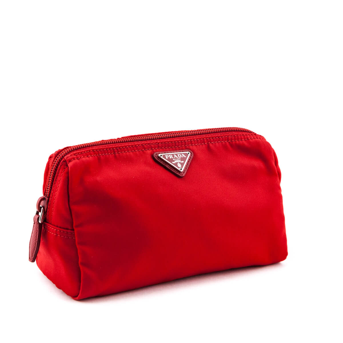 Prada Rosso Nylon Zip Pouch - Love that Bag etc - Preowned Authentic Designer Handbags & Preloved Fashions