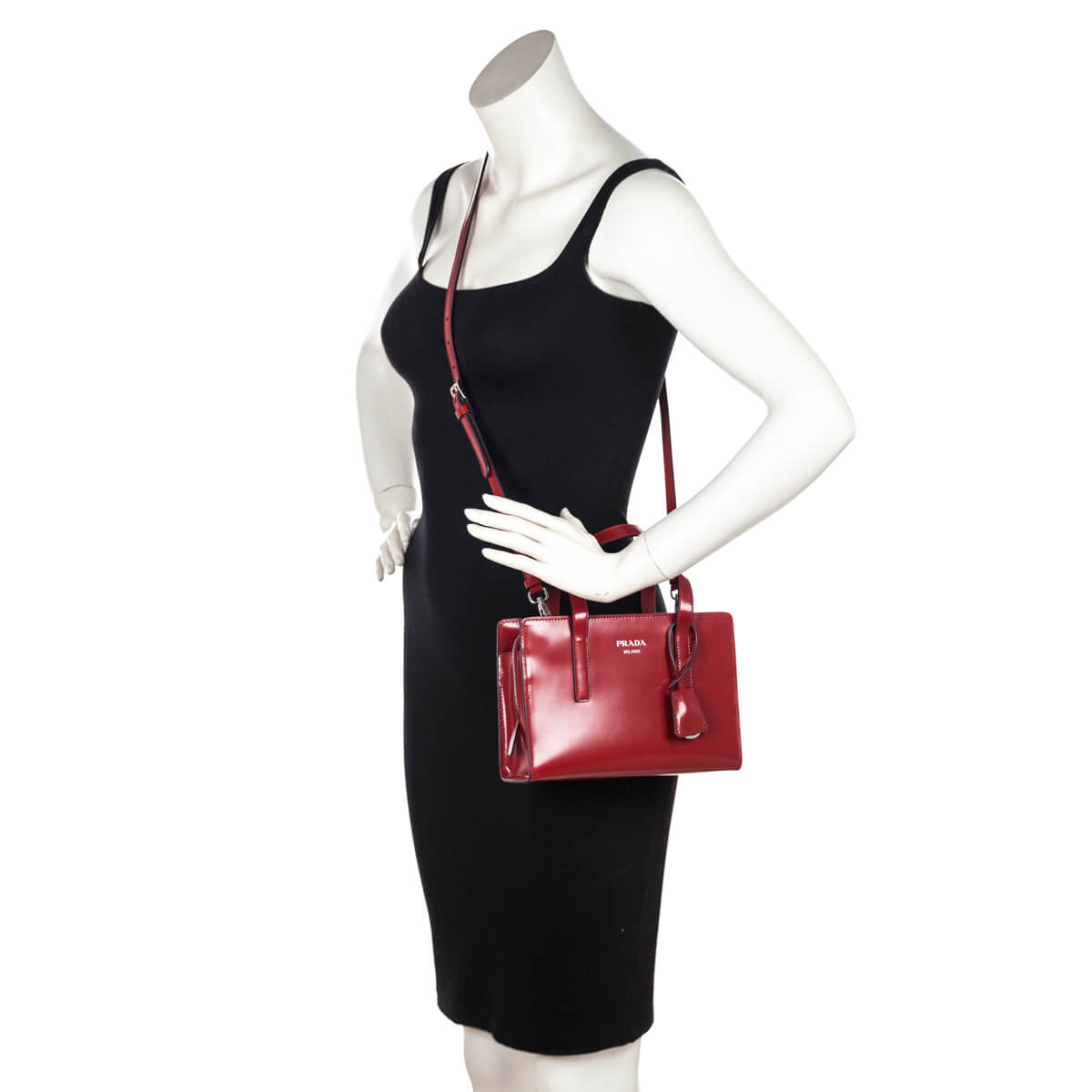 Prada Scarlet Brushed Calfskin Mini Re-Edition 1995 Tote Bag - Love that Bag etc - Preowned Authentic Designer Handbags & Preloved Fashions