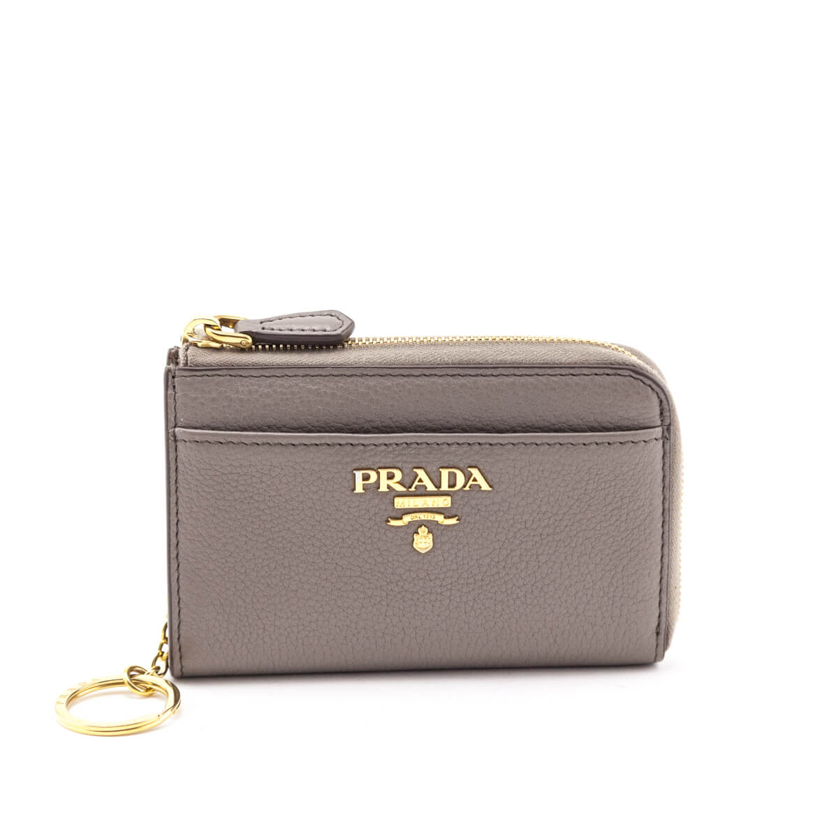 Prada Taupe Zip Around Keychain Wallet - Love that Bag etc - Preowned Authentic Designer Handbags & Preloved Fashions